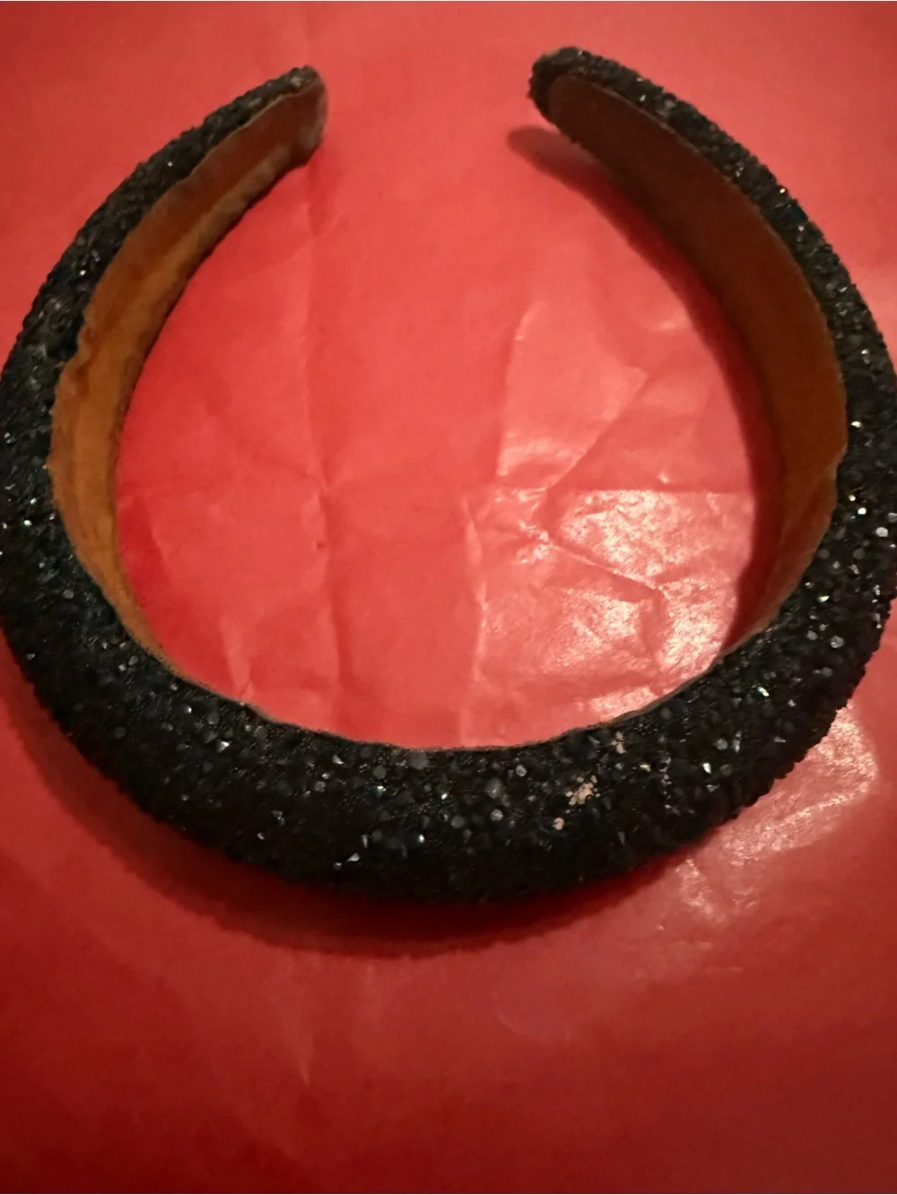 Black Sparkle Padded Headband - Women's Accessory